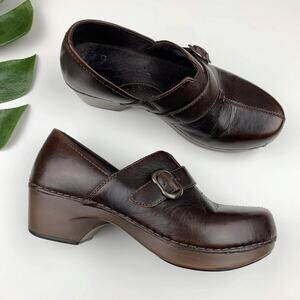 Dansko Tamara Clogs Slip On Brown Leather Comfort Shoes Women's 36 US 5.5 6